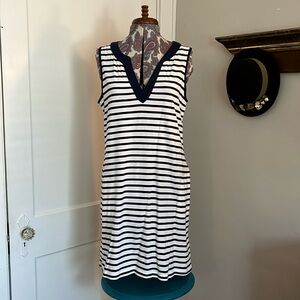 Women’s Lands’ End Sleeveless Nautical Stripe Cover Up Dress